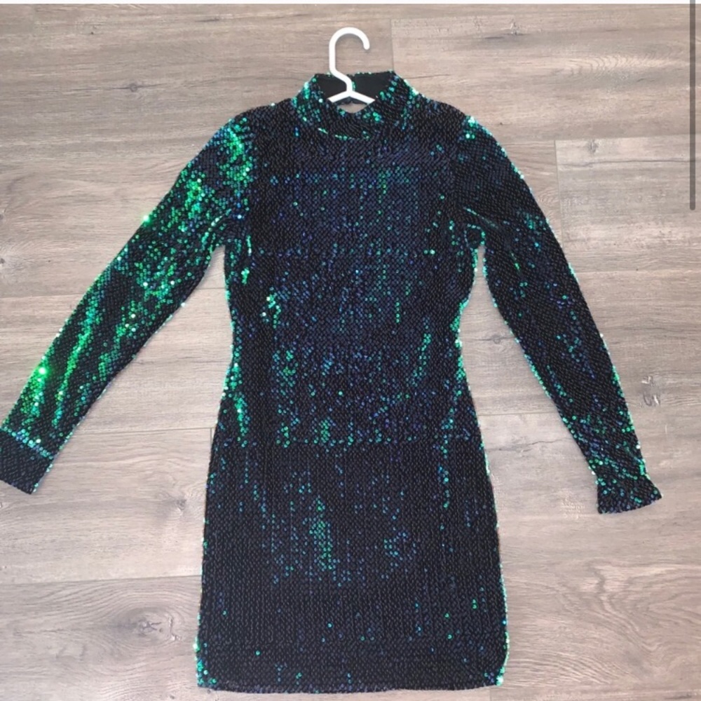 Green/blue mermaid sequins motel rocks dress